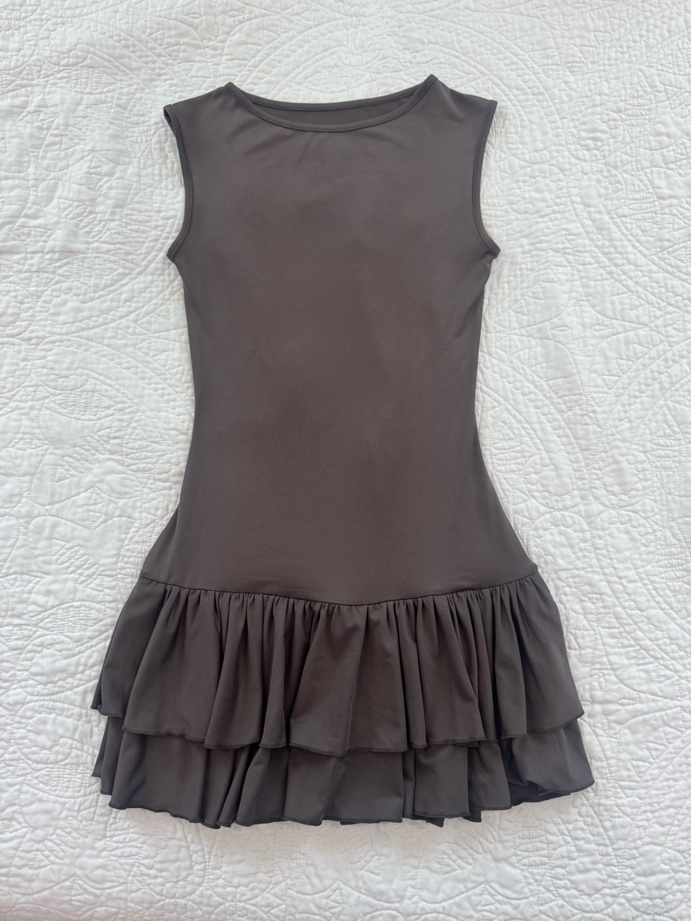 Sleeveless Ruffle-Hem Mini Dress